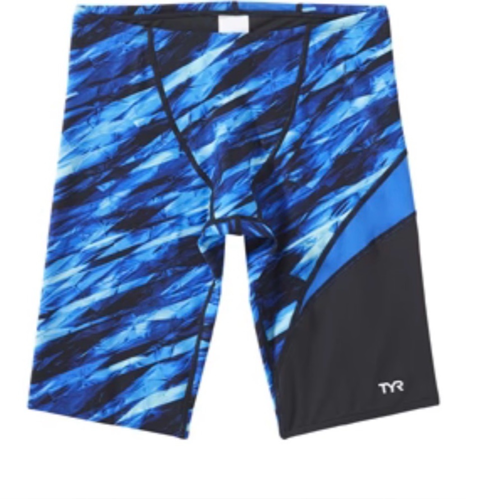 TYR Vitric Wave Jammer Swim Suit Men’s team athlete 32 racer pool shorts blue